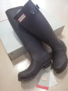 HUNTER ブラウン ロングブーツ バックル付きUK3 22cm