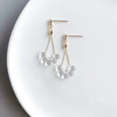 75｜ クリスタル ドロップ ガラス ピアス イヤリング ゴールド アクセサリー