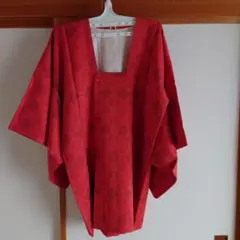 未使用赤色模様入り道行コート