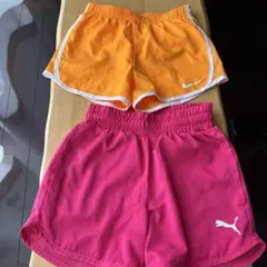 Nikeオレンジ116〜120&ピンクPumaハーフパンツ130