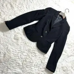 H&M エイチアンドエム テーラードジャケットブラック ドット裏地フォーマルSX