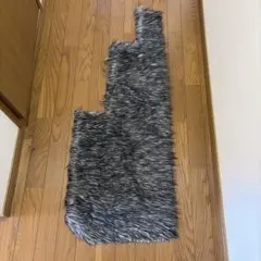 グレーとブラックのボア生地　ハギレ