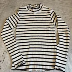 GU 白黒ストライプ 長袖カットソー