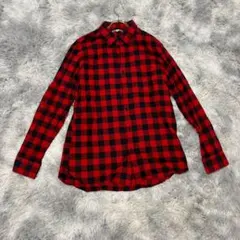 【ユニクロ】（XL）ヘリンボーンデザイン ネルシャツ チェック柄 コットン100