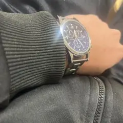 クロノグラフ 時計 ネイビー