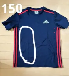 adidas ネイビー/レッド ストライプシャツ 150