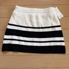 新品 ボーダー ニットスカート Sサイズ
