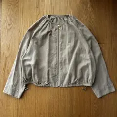 INED イネド ギャザーブルゾン ノーカラージャケット ベージュ 日本製 美品