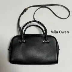 Mila Owenミラオーウェン ワイドボストンバッグ ショルダー 2way 黒のサムネイル