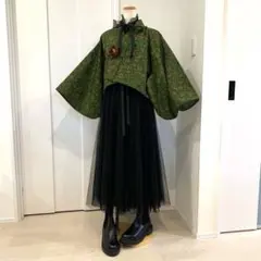 大正ロマン　昭和レトロ　アンティーク　羽織り　着物　道行　和洋折衷　リメイク