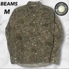 【美品】BEAMS ビームス ペイズリー 総柄 長袖シャツ Mサイズ
