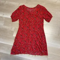 赤花柄刺繍半袖チュニックのサムネイル