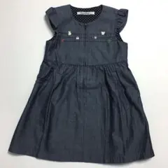 ファミリア　100cm ジャンパスカート　ワンピース　デニム