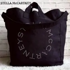 ステラマッカートニー トートバッグ サークルロゴ 大容量 ブラック ワンショル