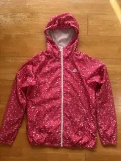 adidasピンク花柄　ナイロンパーカー
