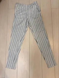 Free’s ストライプ テーパードパンツ Sサイズ ホワイト×ブラック