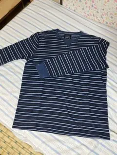 GAP 長袖ボーダーカットソー ブルー×ネイビーXL