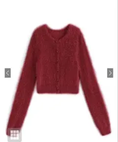 グレイル シャギーニットカーディガン 赤 Sサイズ