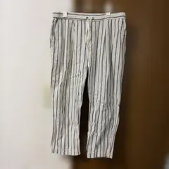studioCLIPストライプカジュアルパンツ 綿麻