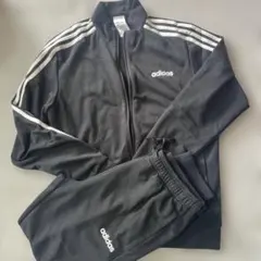 adidas 黒ジャージ上下　L