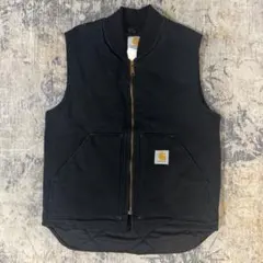 80s Carhartt ダックベスト ブラックBLK 腰ゴム 墨黒 星タグ 80s Carhartt ダックベスト ブラックBLK 腰ゴム 墨黒 星タグ