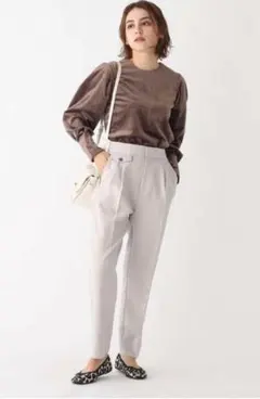 【美品】AG by aquagirl テーパードパンツ　ライトグレー　Lサイズ