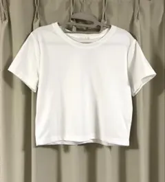 GU 無地 クロップド丈 半袖Tシャツ ホワイト XL ミニTのサムネイル