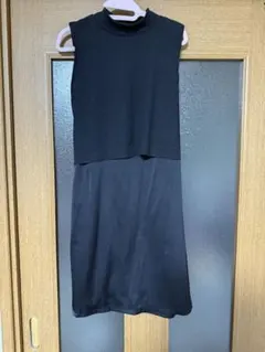 ZARA ブラック ノースリーブ ミニワンピース L