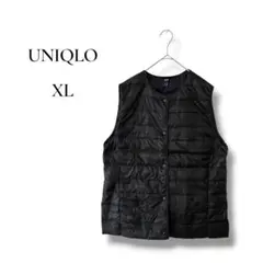 UNIQLO 中綿ベスト　XL レディース ノーカラー ブラック　ノースリーブのサムネイル