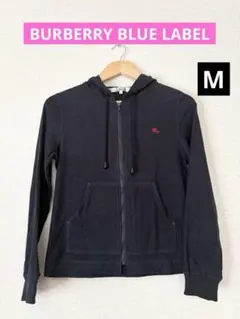 ❤️新品未使用❤️BURBERRY BLUE LABELホース刺繍フードパーカーM紺