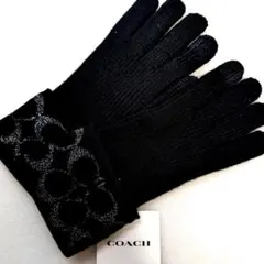 【在庫セール価格・早い者勝ち！】新品 コーチ 手袋 レディース ブラック ウール