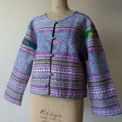 モン族 手刺繍 カーディガンジャケット
