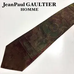 Jean Paul Gaultier ジャンポールゴルチエオム 絹ネクタイ 錆色