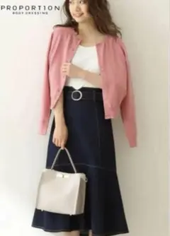 PROPORTION ダークブルー フレアスカート