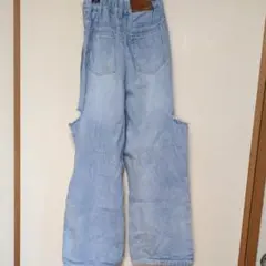 ライトブルー カットアウトデザイン パンツ