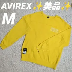 ✨️美品✨️　AVIREX アヴィレックス　デカロゴ　スウェット　イエロー　刺繍