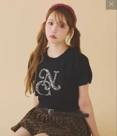 one after another NICE CLAUPロゴビジューニット