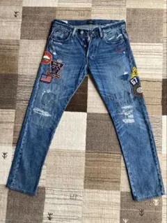 ラルフローレン　パッチワークダメージジーンズ