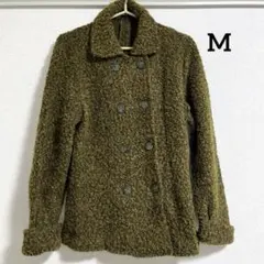 PLEY'S AN モコモコハーフコート　カーキ色　M
