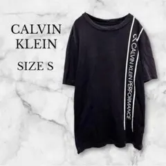 カルバンクライン　Tシャツ　半袖　メンズ　ロゴ入り　カジュアル　ブラック　S
