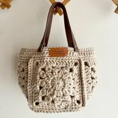 毛糸バッグ　ニットバッグ　ハンドメイド