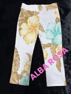 ALBAROSA アルバローザ カジュアルパンツ モノトーン 花柄