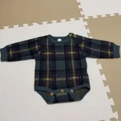 バースデイ コトリ チェック柄 ニット ロンパース 70cm