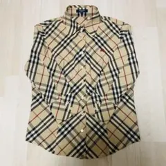 バーバリーロンドン　Burberry シャツ　ノバチェック ロゴ刺繍 ベージュ