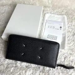 ほぼ未使用 メゾンマルジェラ 4ステッチ ラウンドファスナー 長財布 ブラックのサムネイル
