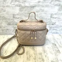 RANDAキルティング2WAYバニティバッグ　ベージュ