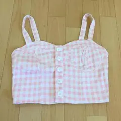 ギンガムチェックキャミソール ピンク