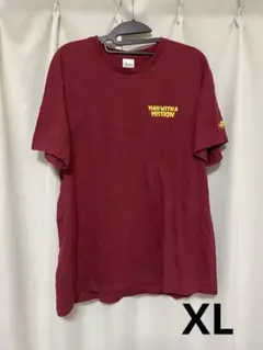 マンウィズアミッション　ロゴTシャツ　XLサイズ　バーガンディ