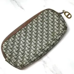 【極美品✨】クリスチャンディオール ポーチ CD金具 トロッター ジャガード