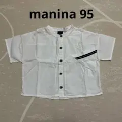 manina マニーナ バースデイ ホワイト 半袖シャツ 95cm